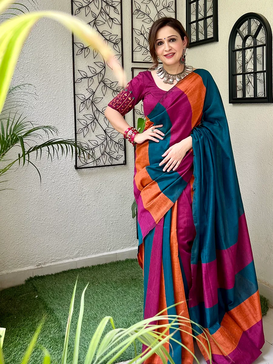 multi color saree