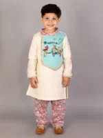 Holi Embroidery Kurta Pyjama Set for Kids