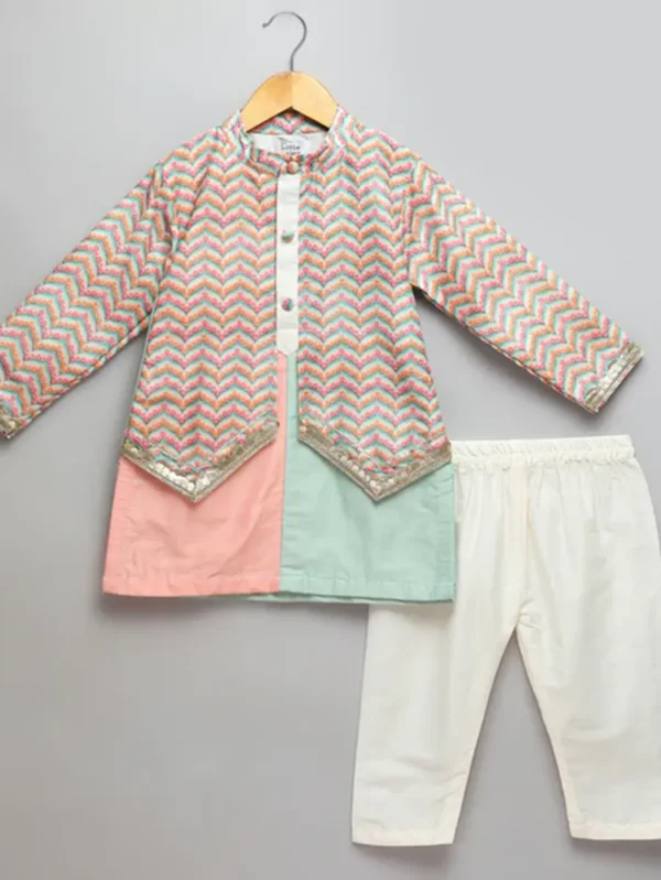 Multicolor Kurta Pyjama Set for Kids