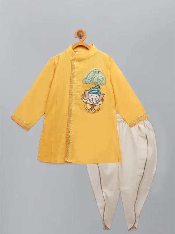 Mustard Kurta Dhoti Set