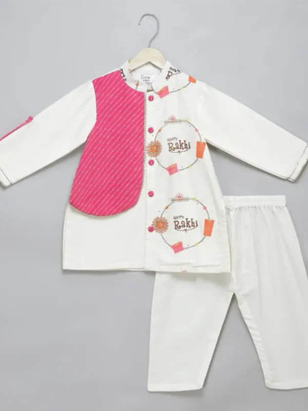 Rakhi Printed Kurta Set for Kids