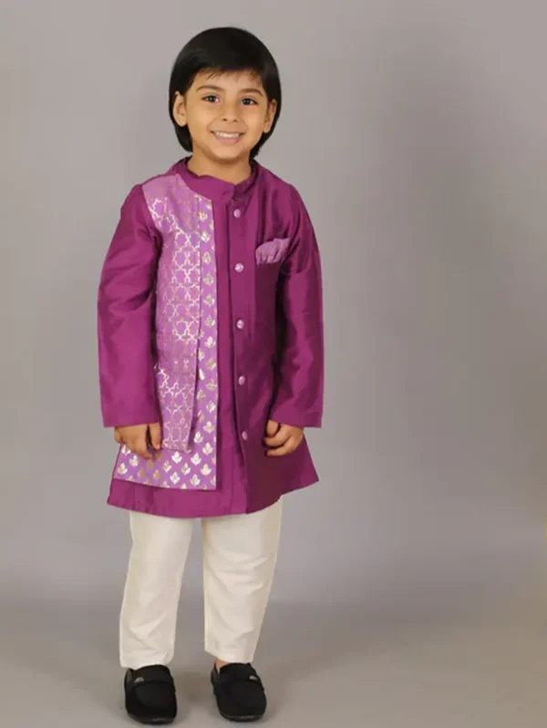 Purple Kurta with Jacket