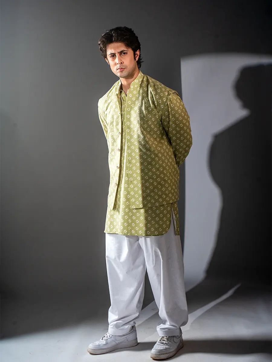 Green Kurta Set men