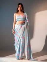 Gene Printed Satin Saree