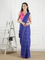 Blue cotton saree