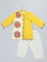 Yellow Kurta Set with Pyjama for Kids