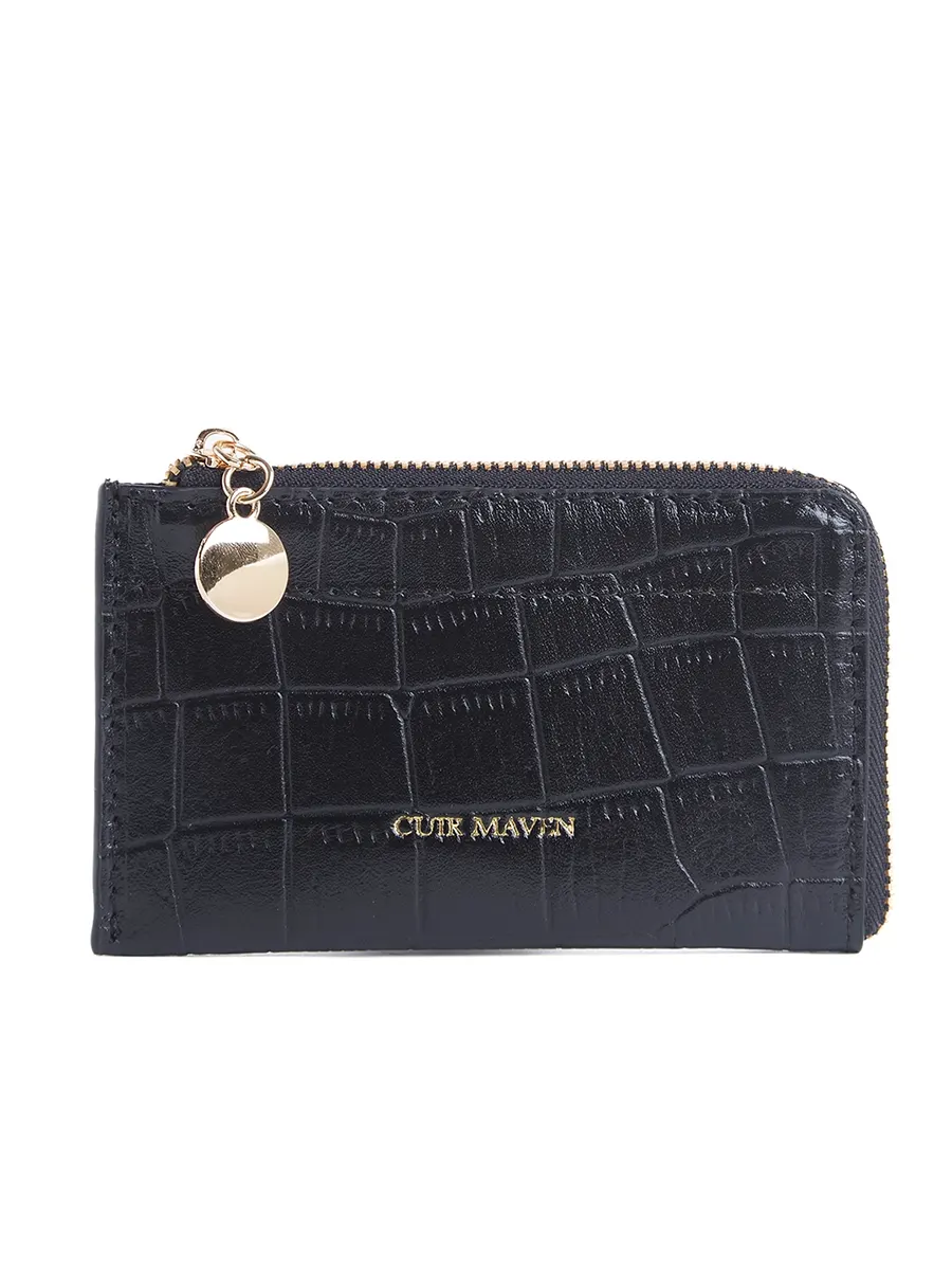 Black Croco CM Card Holder