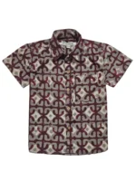 Brown Block Printed Kids Shirts