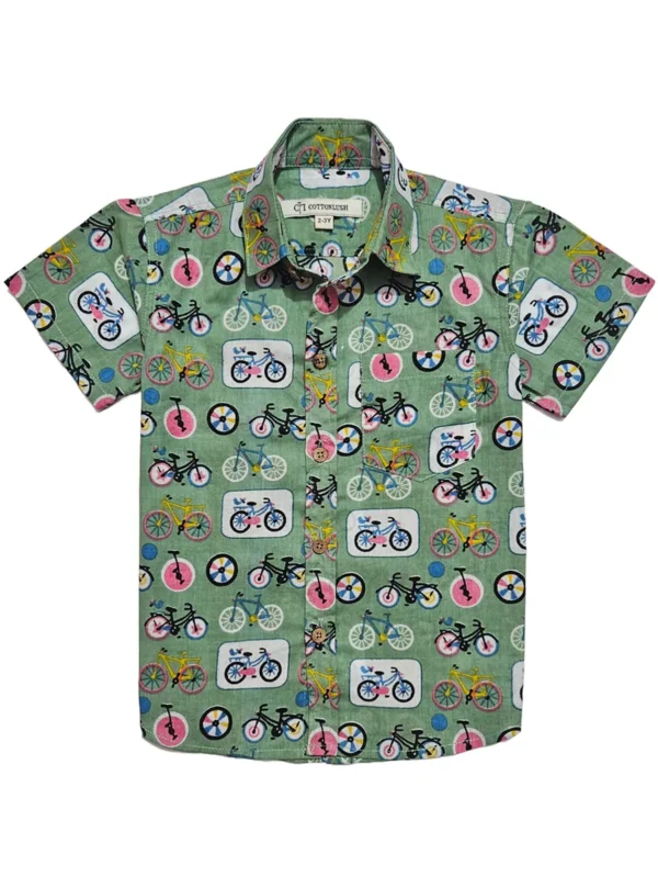 Colorful Bicycles Printed Stylish Kids Clothes