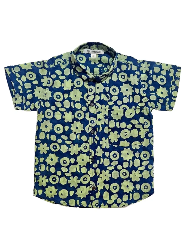 Shapes Printed Blue Shirts for Kids