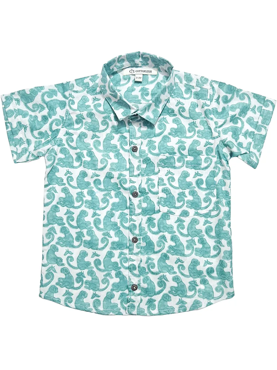 Monkey King Hand Block Printed Shirt for Kids